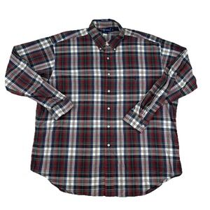 Ralph Lauren Blaire Shirt Men's XL Button Down Red Multicolor Plaid Blue Pony